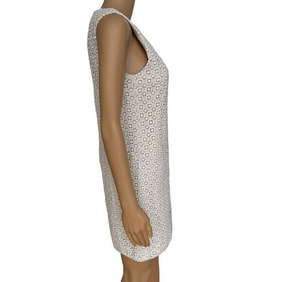 Tibi Sonoran Sleeveless Eyelet Shift Dress Size 2 Ivory Overlay Neutral Cotton - Picture 4 of 9